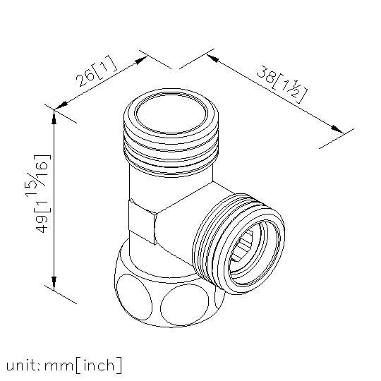 Swivel Tee 1/2G W/Flow Control Valve (Chrome-Plated Without Polish) thumbnail 2